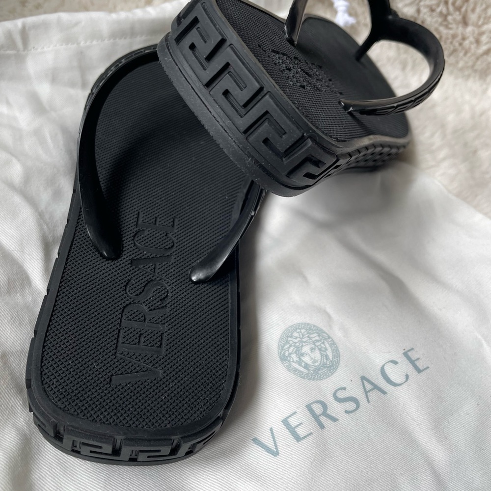 Versace black flip flops summer US5 - Picture 4 of 7